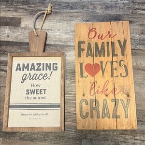 Wooden wall art bundle- family love and Bible quote